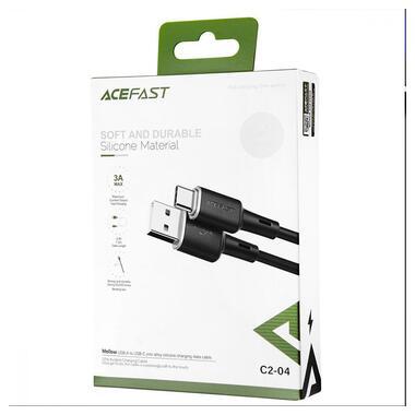 Дата кабель Acefast C2-04 USB-A to USB-C zinc alloy silicone (1m) Black фото №5