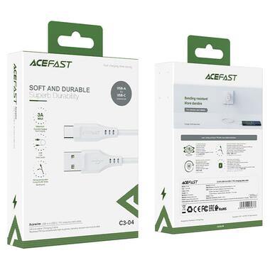 Дата кабель Acefast C3-04 USB-A to USB-C TPE (1m) White фото №3
