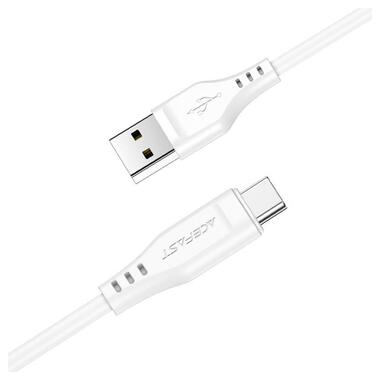 Дата кабель Acefast C3-04 USB-A to USB-C TPE (1m) White фото №2