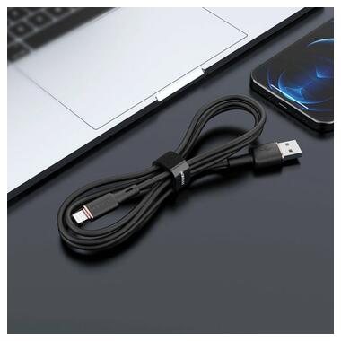 Дата кабель Acefast MFI C2-02 USB-A to Lightning zinc alloy silicone (1m) Black фото №4