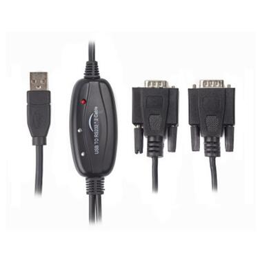 Кабель Viewcon USB - 2хCOM (M/M), 9+25pin, 1.4 м, Black (VE591)  фото №1