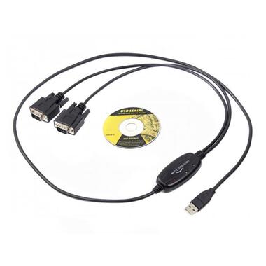 Кабель Viewcon USB - 2хCOM (M/M), 9+25pin, 1.4 м, Black (VE591)  фото №3
