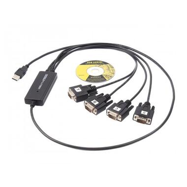 Кабель Viewcon USB - 4хCOM (M/M), (9+25pin), 1.4 м, Black (VE671) фото №3