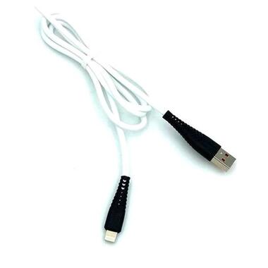 Дата кабель Denmen Silicone USB - Lightning 2.4 A 1 м білий (D19L) фото №2