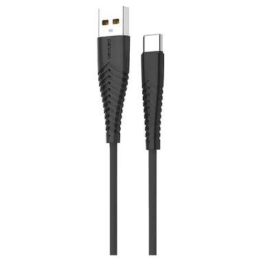 Дата кабель Denmen Silicone USB - USB Type-C 1 м чорний (D19T) фото №1