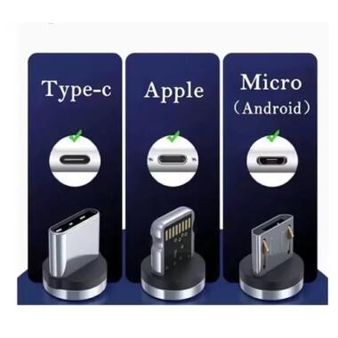 Дата кабель USB 2.0 AM to Lightning + Micro 5P + Type-C magnetic black Denmen (DN-D09E-BK) фото №5