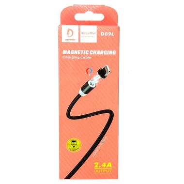 Дата кабель USB 2.0 AM to Lightning magnetic black Denmen (DN-D09L-BK) фото №3