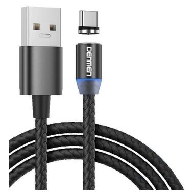 Дата кабель USB 2.0 AM to USB-C magnetic black Denmen (DN-D09T-BK) фото №1