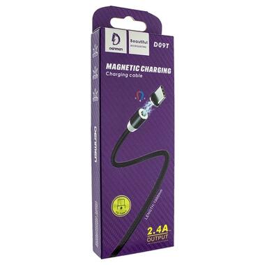 Дата кабель USB 2.0 AM to USB-C magnetic black Denmen (DN-D09T-BK) фото №2