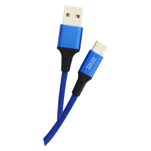 Кабель Tecro TC-0100BE USB-USB Type-C, 1 м, синій фото №1