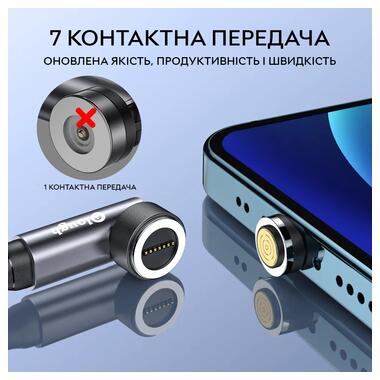 Кабель магнитный с быстрой зарядкой 3 в 1 Elough 7 Contact Micro USB - Lightining - Type C 3 A 0.5 м Grey фото №5
