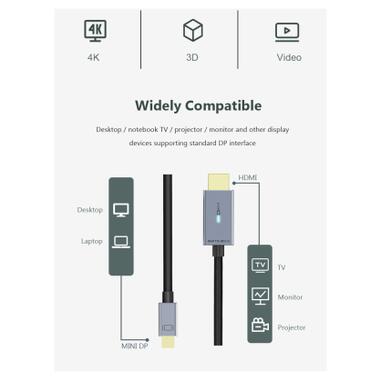 Кабель мультимедийный miniDisplayPort M to HDMI M 1.8m Cabletime (CA914586) фото №7