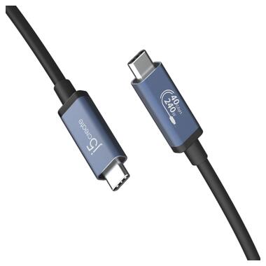 Дата кабель USB-C to USB-C 0.8m USB4 40Gbps 240W (48V/5A) 8K60Hz premium J5create (JUC29L08-N) фото №2