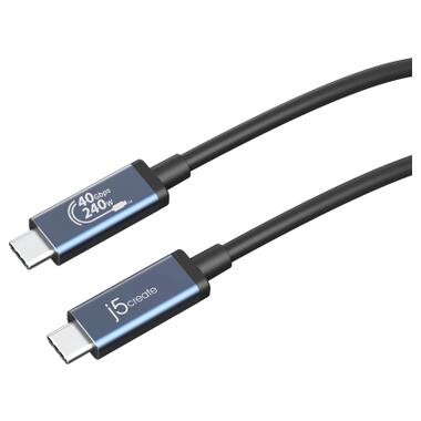 Дата кабель USB-C to USB-C 0.8m USB4 40Gbps 240W (48V/5A) 8K60Hz premium J5create (JUC29L08-N) фото №1