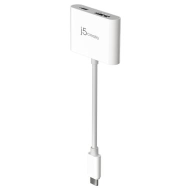 Переходник USB-C M to HDMI F + USB-C F PD100W white J5create (JCA152-N) фото №4
