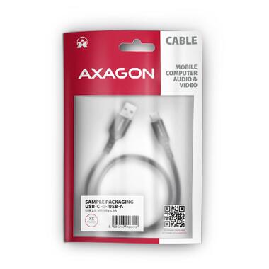 Дата кабель USB 2.0 AM to USB-C 1.0m black AXAGON (BUCM-AM10AB) фото №3
