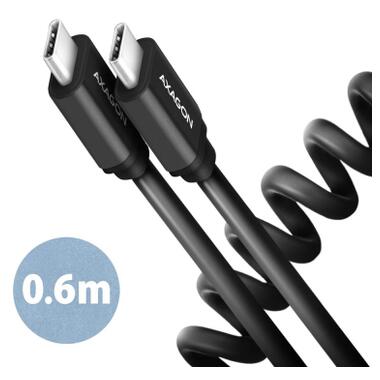Дата кабель USB-C to USB-C 0.6m 60W black AXAGON (BUCM-CM10TB) фото №1
