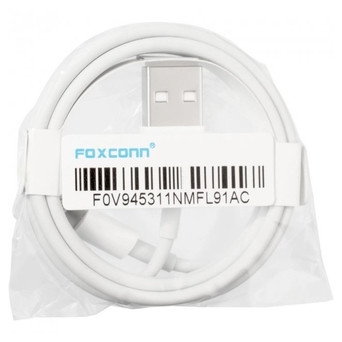 Дата кабель Foxconn для Apple/Iphone/Ipad USB to Lightining 3 А 1 м White фото №1
