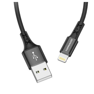 Кабель USB Lightning TORNADO TX16 (1m / 2.4A) Black фото №1