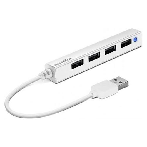 Концентратор USB2.0 SpeedLink Snappy Slim White (SL-140000-WE) фото №1