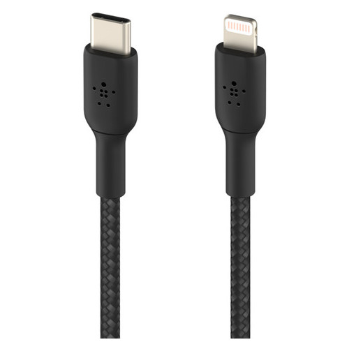 Дата кабель Belkin USB-С - Lightning, BRAIDED 1 м black (CAA004BT1MBK) фото №3