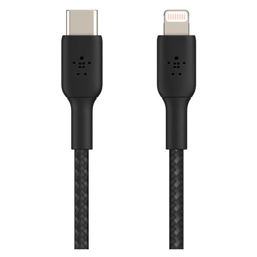 Дата кабель Belkin USB-С - Lightning, BRAIDED 1 м black (CAA004BT1MBK) фото №2