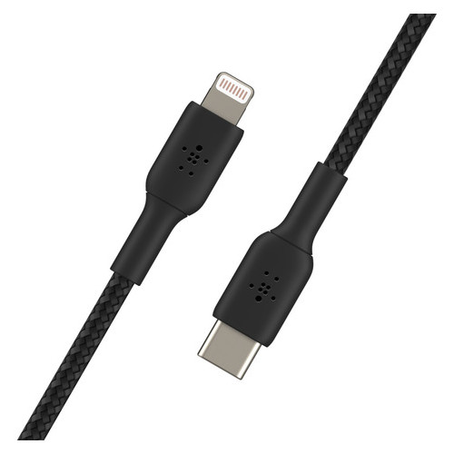 Дата кабель Belkin USB-С - Lightning, BRAIDED 1 м black (CAA004BT1MBK) фото №4