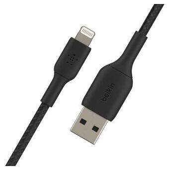 Кабель Belkin USB-A - Lightning, BRAIDED, 2 м, Black (CAA002BT2MBK) фото №3