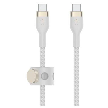Дата кабель Belkin USB-C - USB-C BRAIDED SILICONE 1 м white (CAB011BT1MWH) фото №1