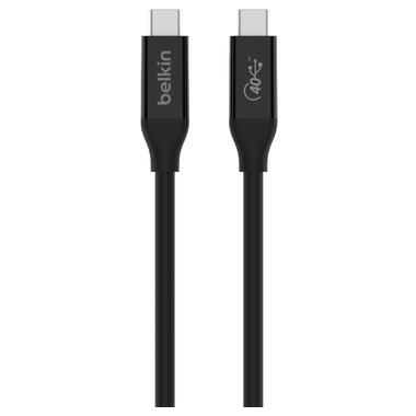 Дата кабель Belkin USB4 USB-C - USB-C 40Gbps 100W 0.8 м Black (INZ001BT0.8MBK) фото №1
