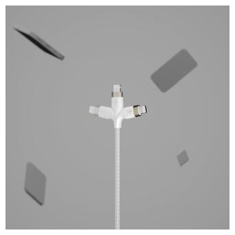 Дата кабель Belkin USB-A - Lightning кручений силіконовий, на магніті 1 м White (CAA010BT1MWH) фото №9