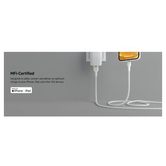 Дата кабель Belkin USB-A - Lightning кручений силіконовий, на магніті 1 м White (CAA010BT1MWH) фото №12