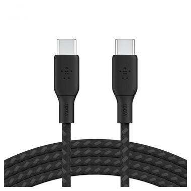 Дата кабель Belkin USB-С - USB-С кручений 100W 2 м Black (CAB014BT2MBK) фото №1