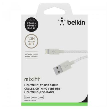 Дата кабель Belkin Mixit Metallic USB - Lightning, 1.2 м White (F8J144-04-WHTTM) фото №2