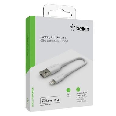 Дата кабель Belkin PVC USB - Lightning, 0.15 м White (CAA001BT0MWH) фото №4