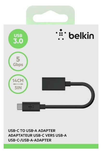 Перехідник Belkin USB 3.0 (CM/AM) 0.14 м Black (F2CU036btBLK) фото №5