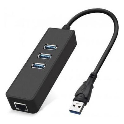 Перехідник Dynamode USB 3.0 Type-A - RJ45 Gigabit Lan, 3*USB 3.0 (USB3.0-Type-A-RJ45-HUB3) фото №1