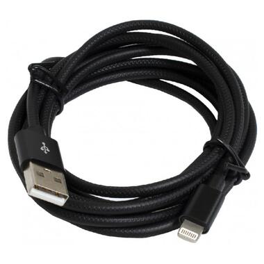 Кабель Patron USB - Lightning 2.4А 2 м чорний (PN-LIGHT-2M-B) фото №1