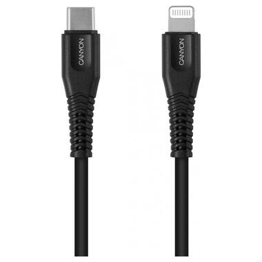 Дата кабель Canyon USB Type C - Lightning MFI 1.2 м Black (CNS-MFIC4B) фото №1