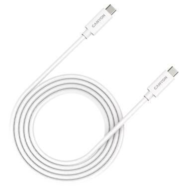 Дата кабель Canyon UC-42 USB Type-C - USB Type-C 20 G 5 A 240 W, E-MARK 2 м White (CNS-USBC42W) фото №1