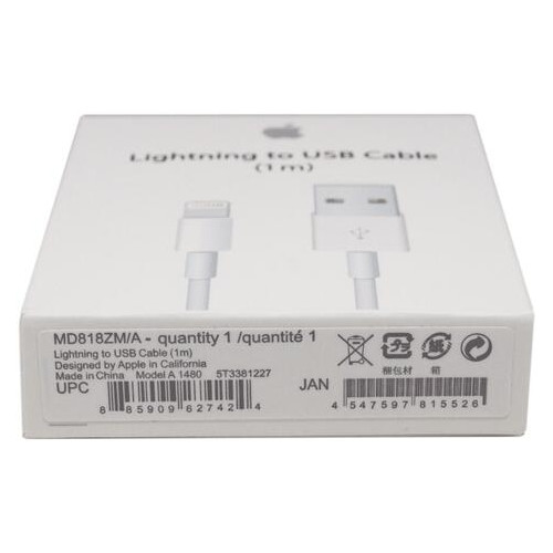Кабель Original Lightning - USB Cable 1 м білий (MD818) (OEM, i6) (ARM35342) фото №8