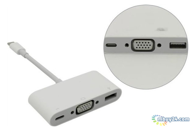 Перехідник Apple USB - USB Type C - VGA білий (MJ1L2ZM/A) фото №3
