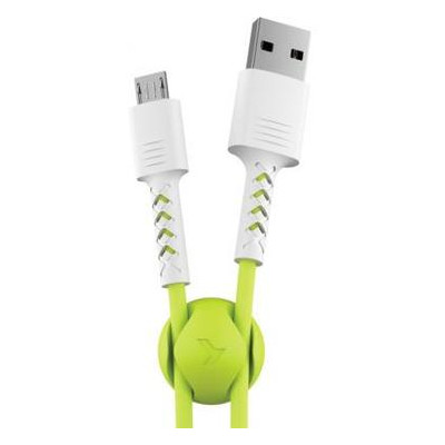 Дата-кабель USB Pixus 2.0 AM to Micro 5P 1.0m Soft White/lime (4897058531176) фото №1