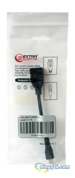 Екстрацифровий кабель OTG USB 2.0 AF - Micro USB Type B 0.1m (DV00DV4063) фото №3