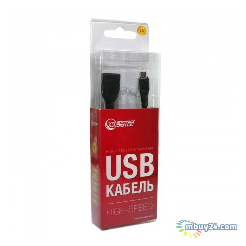 Кабель Extradigital OTG USB 2.0 AF / micro USB M, 0.5m, 30 AWG, Hi-Speed ( KBO1617 ) фото №4