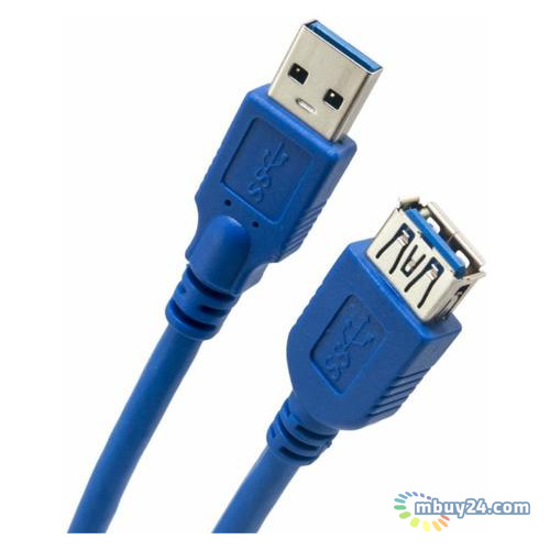 Дата кабель Extradigital USB 3.0 AM - AF 28 AWG, Super Speed 1.5 м синій (KBU1632) фото №1