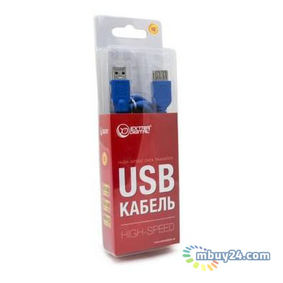 Дата кабель Extradigital USB 3.0 AM - AF 28 AWG, Super Speed 1.5 м синій (KBU1632) фото №4