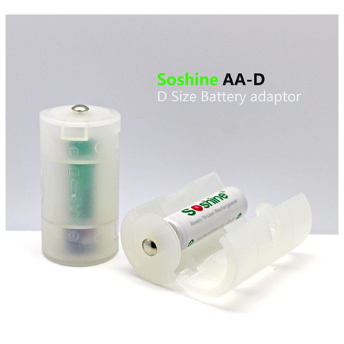 Перехідник пластиковий Soshine SBC-005, AA-D, прозорий фото №1