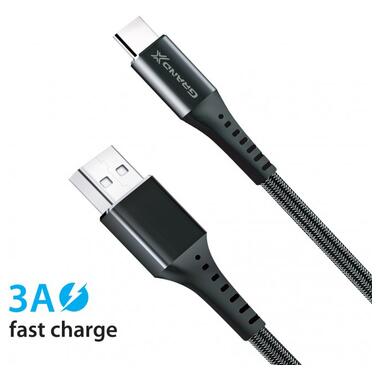 Дата кабель USB 2.0 AM to Type-C 1.2m Black Grand-X (FC-12B) фото №4