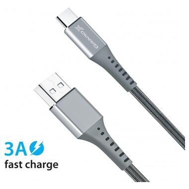 Дата кабель USB 2.0 AM to Type-C 1.2m Grey Grand-X (FC-12G) фото №4